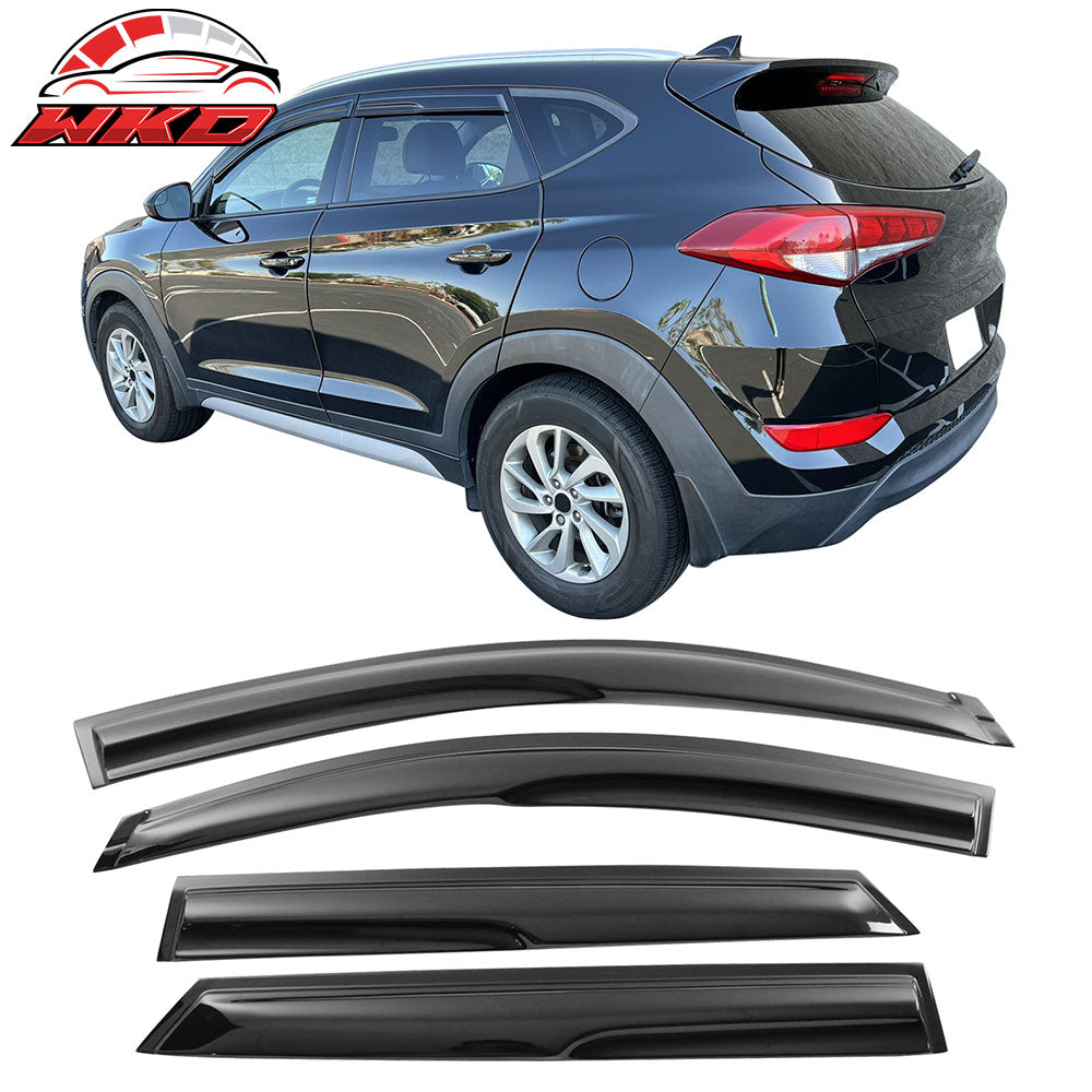 Fits 16-21 Hyundai Tucson Mugen Style Acrylic Window Visors Rain Guard 4Pc Set