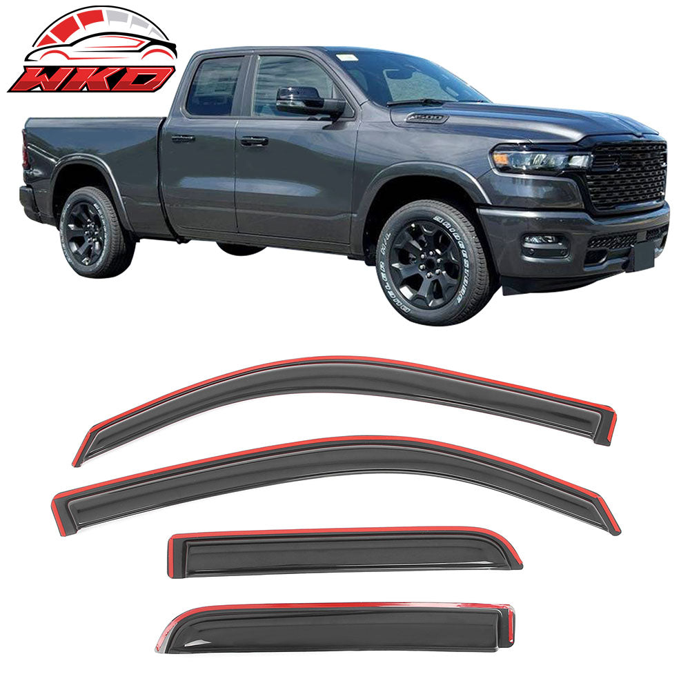 19-25 Dodge Ram 1500 Quad Cab In Channel Window Visors Wind Rain Guard Vent | Wholesale