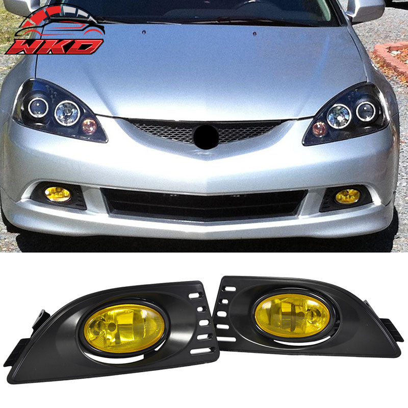 Fits 05-07 Acura RSX Yellow Lens Bumper Fog Lights Lamps RH LH Driving