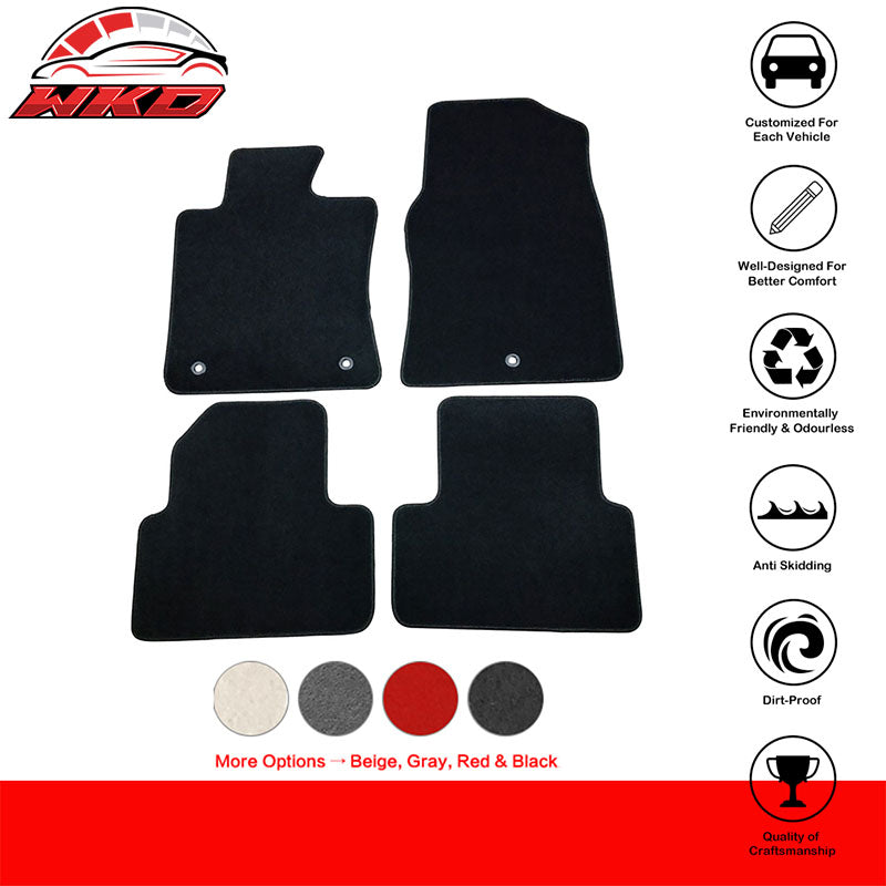 Fits 09-14 Acura TL 4PCS Front Rear Left Right Floor Mats Carpets Nylon Black