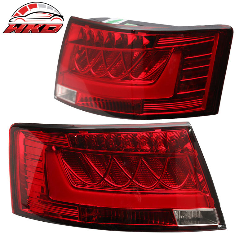 Wholesale 05-08 Audi A6 S6 Rear Tail Light Lamp Chrome Housing Red Clear Lens Pair