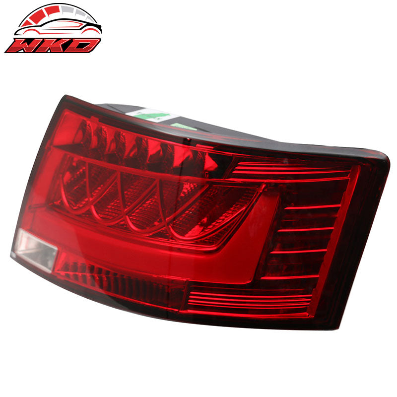 Fits 05-08 Audi A6 S6 Rear Tail Light Lamp Chrome Housing Red Clear Lens Pair