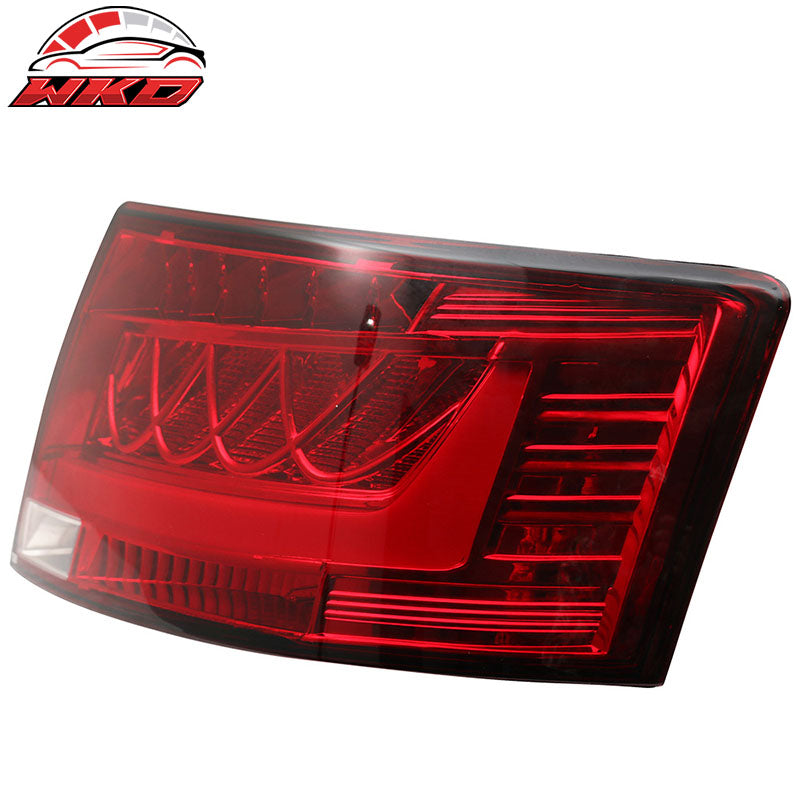 Fits 05-08 Audi A6 S6 Rear Tail Light Lamp Chrome Housing Red Clear Lens Pair
