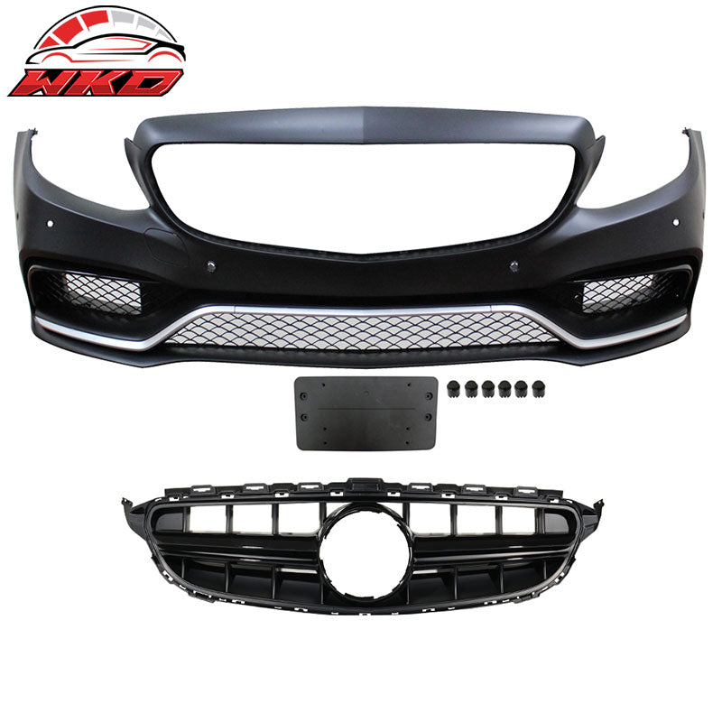Wholesale 15-18 Benz W205 C-Class C63 AMG PP Front Bumper Conversion w/ Upper Grille