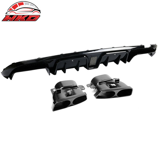 Wholesale 15-21 Benz W205 C-Class C63 C63S AMG B Style Rear Diffuser + Exhaust Tips