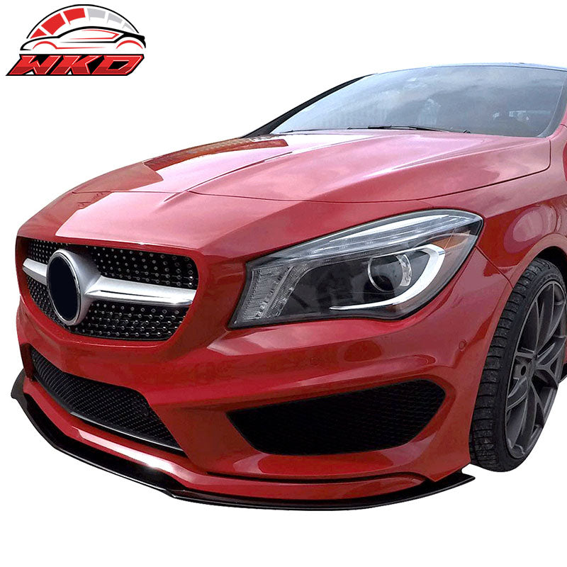 Fits 14-18 Benz CLA C117 Front Lip Splitter Rod Coated Textured Matte Black
