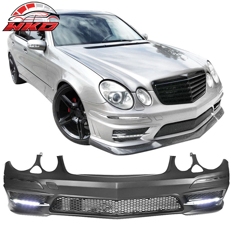 Fits 07-09 Mercedes Benz E Class W211 AMG Style Front Bumper with Grille LED DRL
