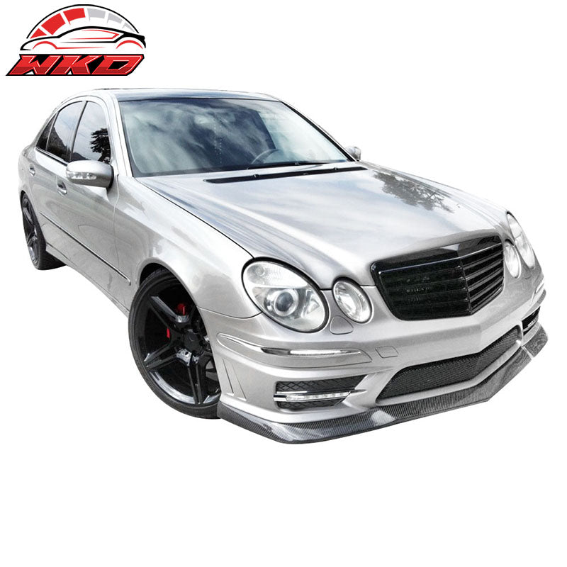 Fits 07-09 Mercedes Benz E Class W211 AMG Style Front Bumper with Grille LED DRL