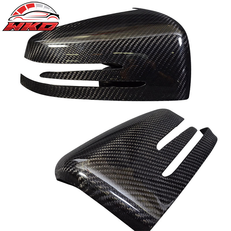 For 10-14 Benz E Class Side View Mirror Trim Overlay - Matte Carbon Fiber