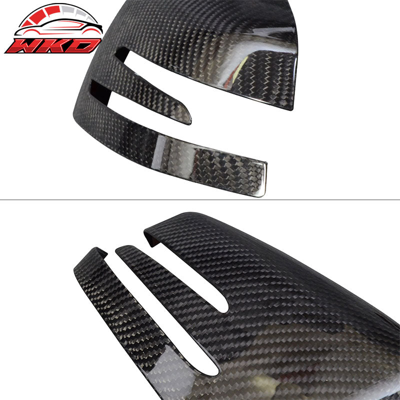 For 10-14 Benz E Class Side View Mirror Trim Overlay - Matte Carbon Fiber
