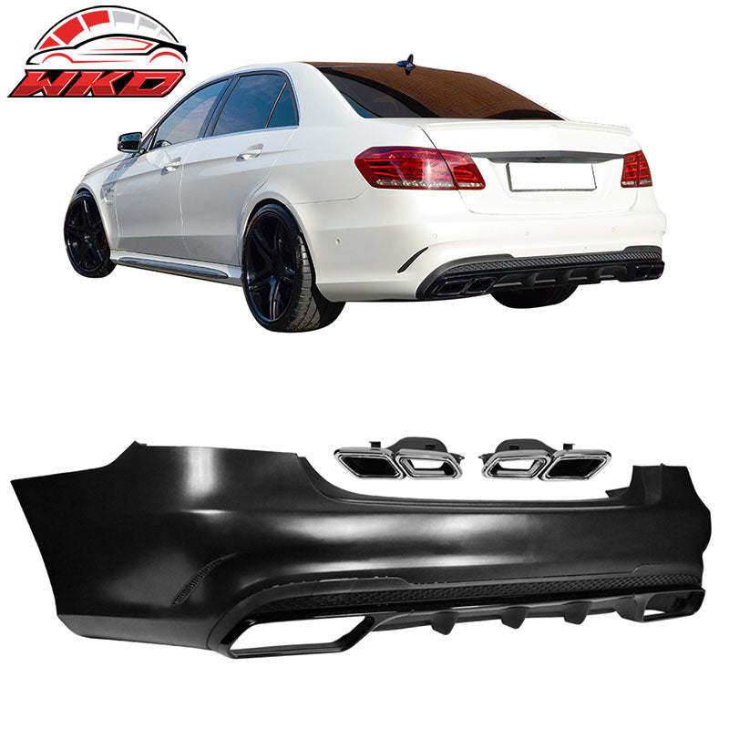 Fits 14-16 Mercedes Benz E-Class W212 AMG Style Rear Bumper Cover Diffuser Trim