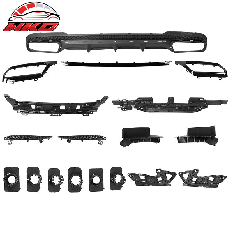 Fits 14-16 Mercedes Benz E-Class W212 AMG Style Rear Bumper Cover Diffuser Trim
