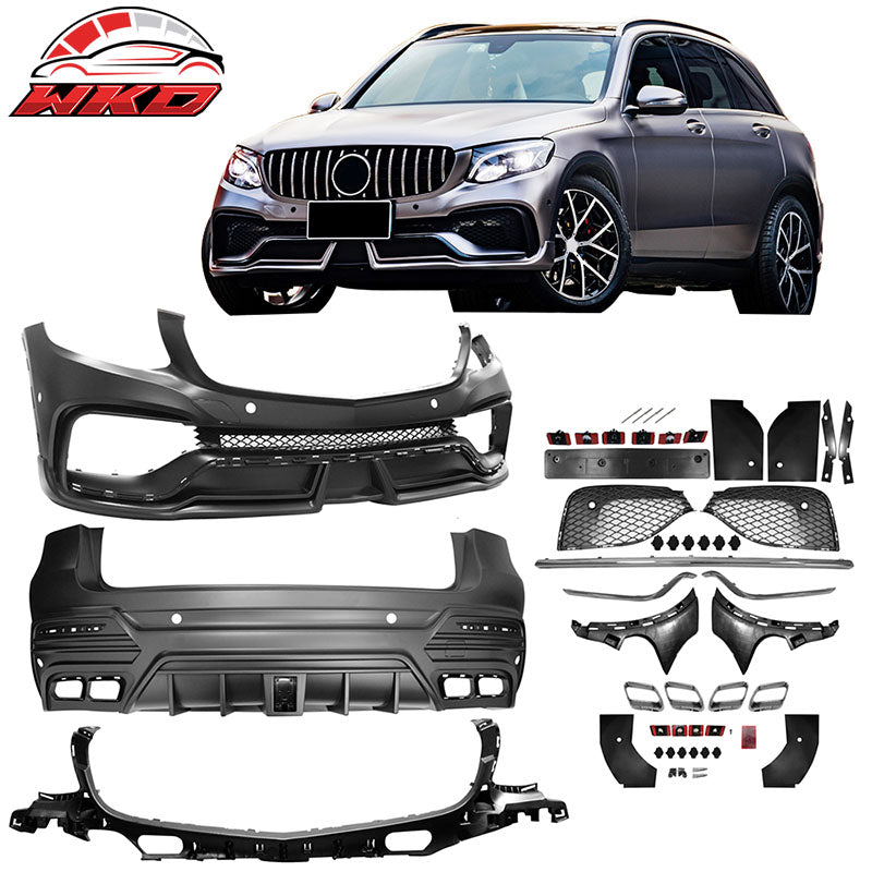 Fits 16-18 Benz W253 GLC 63 Couple Style Front + Rear Bumper Conversion