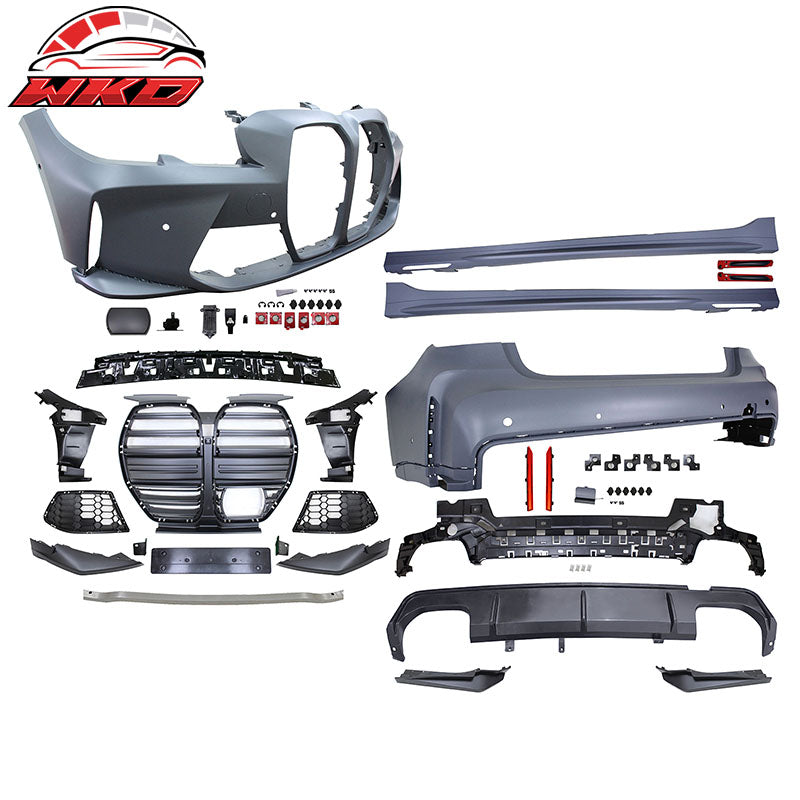 Wholesale 19-22 BMW G20 M3 Style Bumper Cover for Retangular Tip +Side Skirt w/ Light