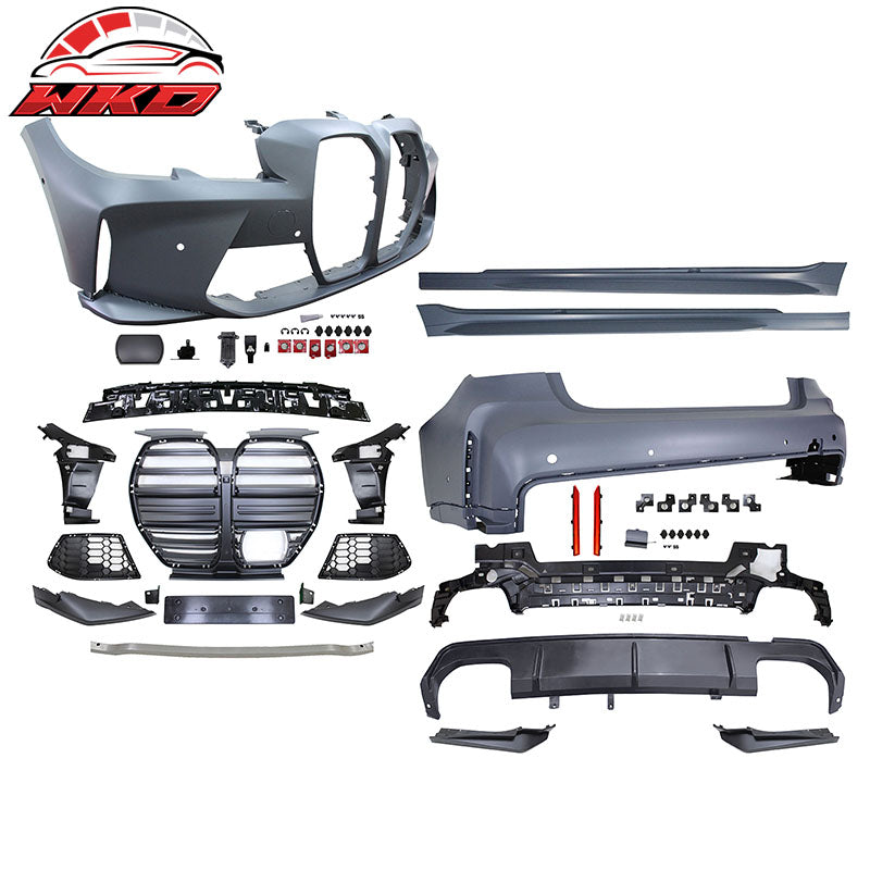 Wholesale 19-22 BMW G20 M3 Style Front Rear Bumper for Retangular Tips + Side Skirts