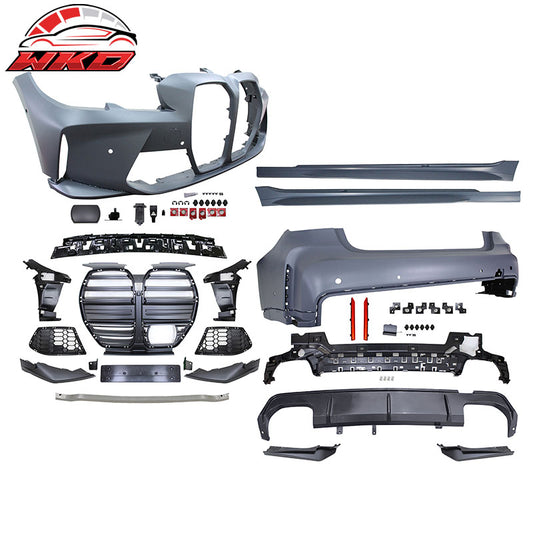 Wholesale 19-22 BMW G20 M3 Style Front Rear Bumper for Retangular Tips + Side Skirts