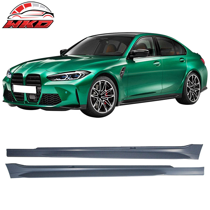 Fits 19-22 BMW G20 M3 Style Front Rear Bumper for Retangular Tips + Side Skirts