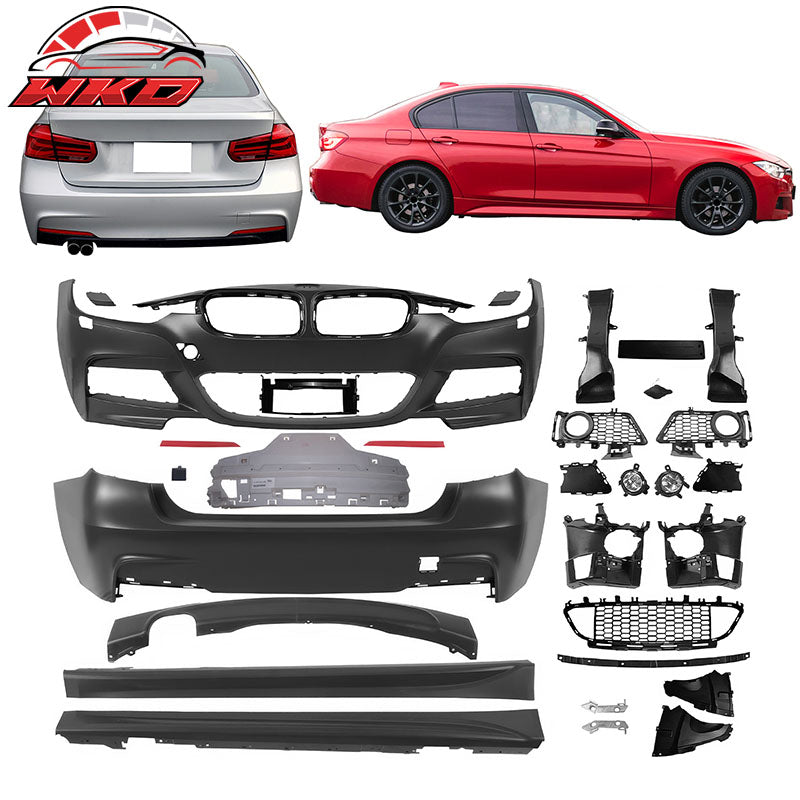 For 12-18 BMW 3 Series F30 Sedan M-Tech Front Rear Bumper Conversion Side Skirts
