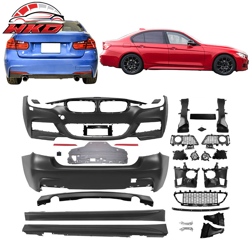 For 12-18 BMW 3 Series F30 4DR M-Tech Front Rear Bumper Conversions Side Skirts