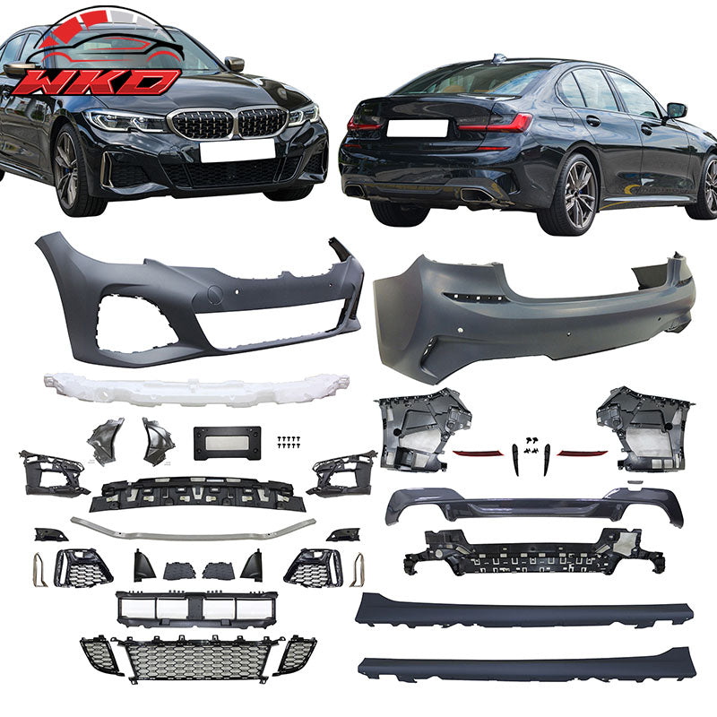 Fits 19-22 BMW G20 3 Series M340 Front/Rear Bumper Covers + M-Tech Side Skirts