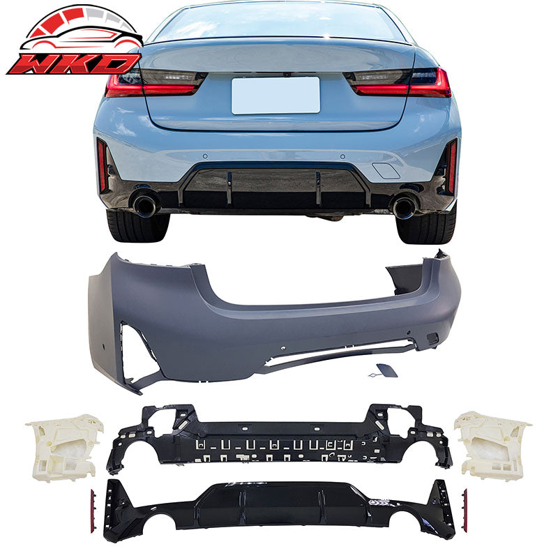 For 23-26 BMW G20 3-Series LCI M340i M-Sport Front Rear Bumper+ Side Skirt Panel