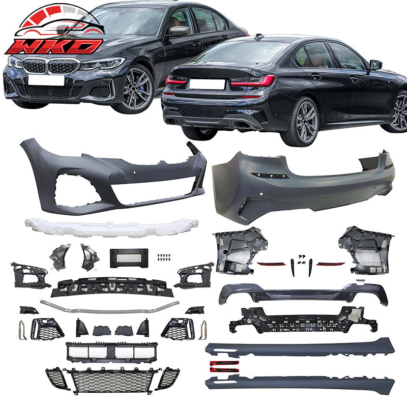 Fits 19-22 BMW G20 M340 Front/Rear Bumpers + M-Tech Side Skirts W/Ambient Light