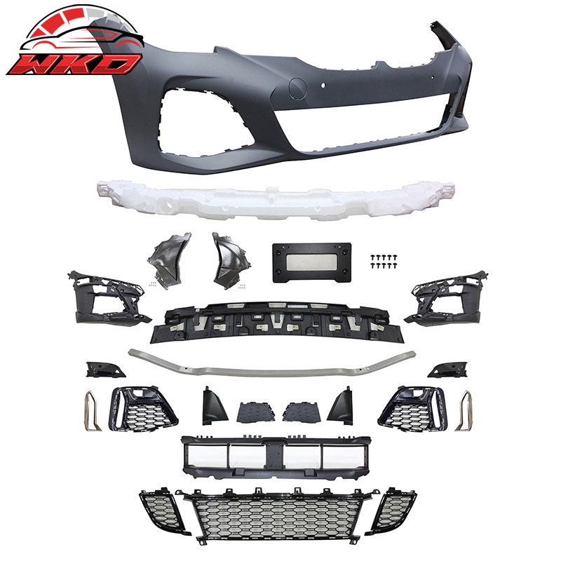 Fits 19-22 BMW G20 M340 Front/Rear Bumpers + M3 Style Side Skirt W/Ambient Light