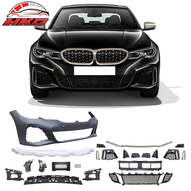 Fits 19-22 BMW G20 M340 Front/Rear Bumpers + M3 Style Side Skirt W/Ambient Light