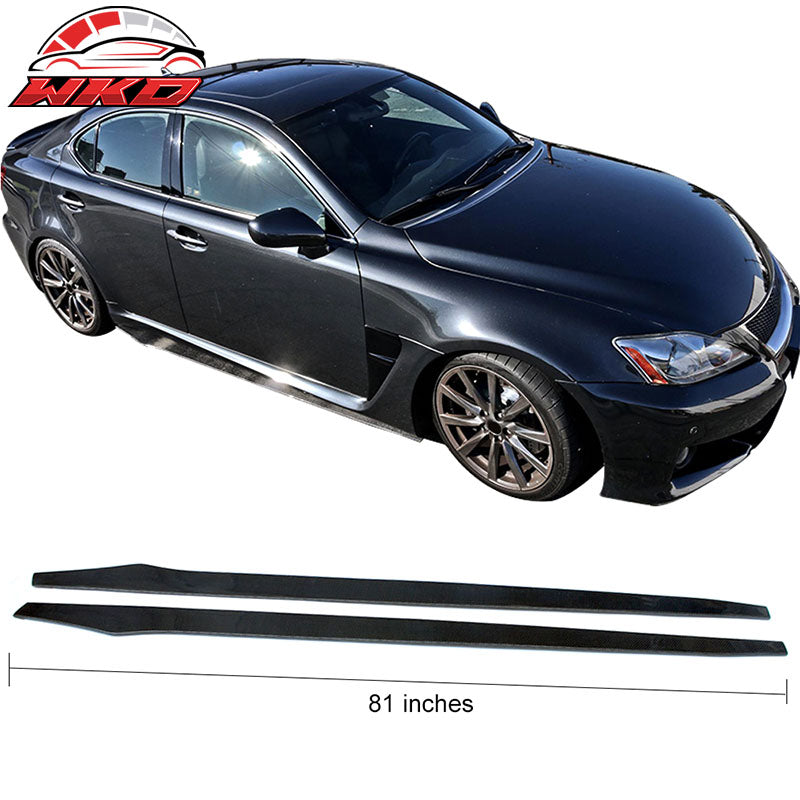 Fits 12-18 BMW 3 Series F30 Side Skirt Extension Flat Bottom Line Carbon Fiber