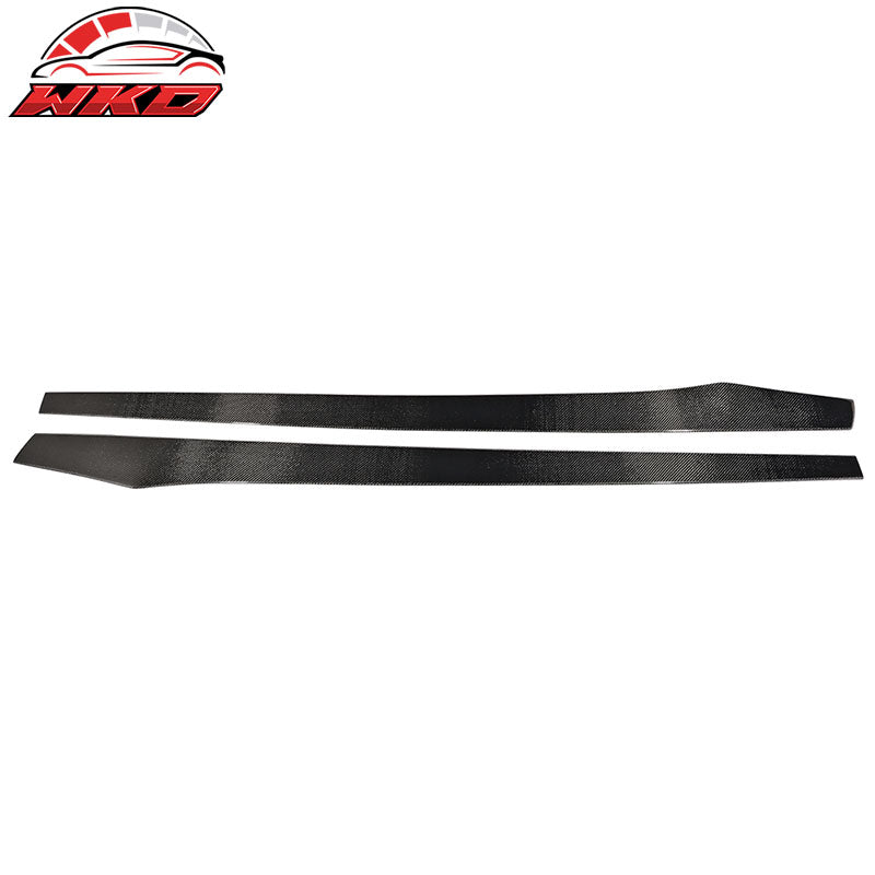 Fits 12-18 BMW 3 Series F30 Side Skirt Extension Flat Bottom Line Carbon Fiber