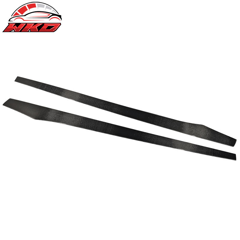 Fits 12-18 BMW 3 Series F30 Side Skirt Extension Flat Bottom Line Carbon Fiber