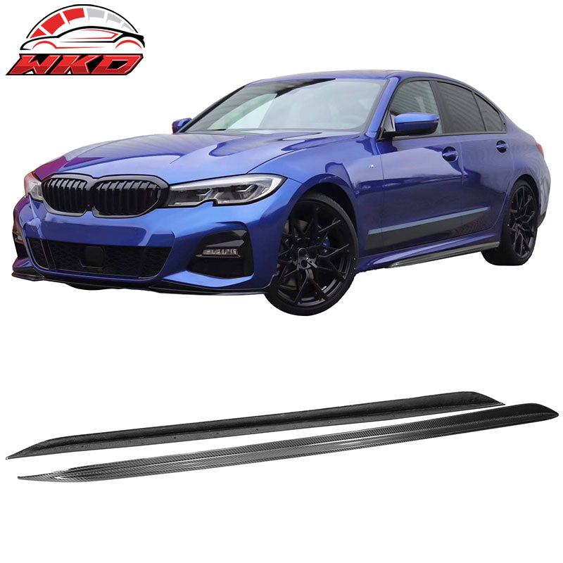 Fits 19-26 BMW G20 3 Series M Sport Carbon Fiber Side Skirts M-Performance Style