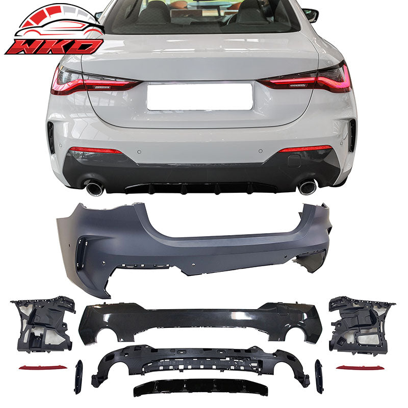 Fits 21-27 BMW 4-Series G22 G23 2Dr Front + Rear Bumper Cover + 4PCS Side Skirts