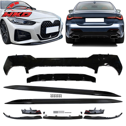 Wholesale 21-27 BMW G22 G23 M-PerWholesalemance Front Rear Bumper Lip Side Skirt Gloss Black