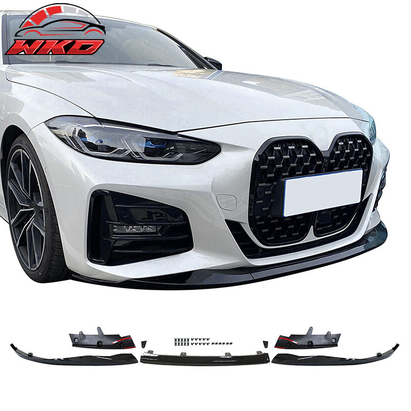 For 21-27 BMW G22 G23 M-Performance Front Rear Bumper Lip Side Skirt Gloss Black