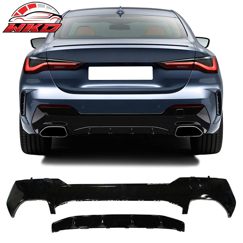 For 21-27 BMW G22 G23 M-Performance Front Rear Bumper Lip Side Skirt Gloss Black