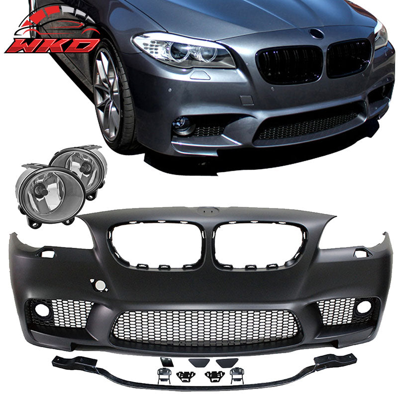 Fits 11-16 5-Series F10 M5 Style Front Bumper with Fog Lights