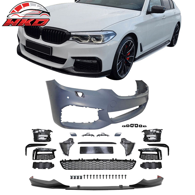 Fits 17-20 BMW G30 5 Series Front Bumper Cover W/MP Style Bumper Lip & Grille PP