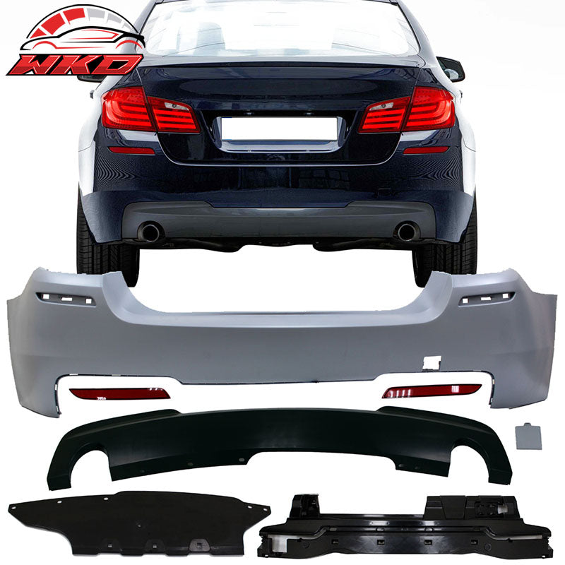 Fits 14-16 BMW F10 LCI Mtech Front Bumper + Rear Bumper W/ Twin Outlet