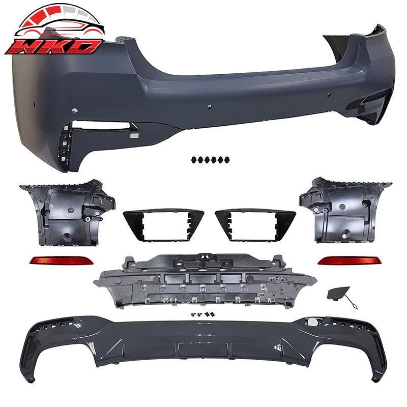Fits 21-23 BMW G30 M Sport M550 Style Front + Rear Bumper Cover + Side Skirts