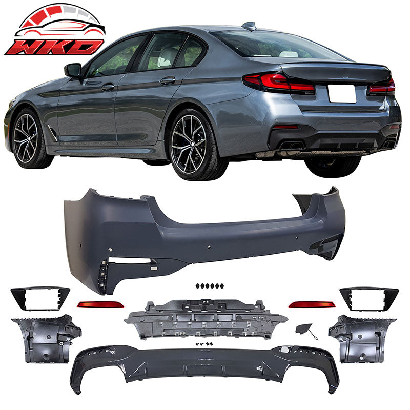 Fits 21-23 BMW G30 M Sport M550 Style Front Rear Side Bumper Kit Type 1 Diffuser