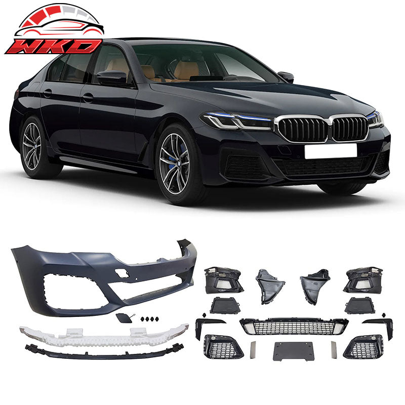 Fits 21-23 BMW G30 M Sport M-Tech Style Front Rear Side Bumper Kit Type 2 Lip