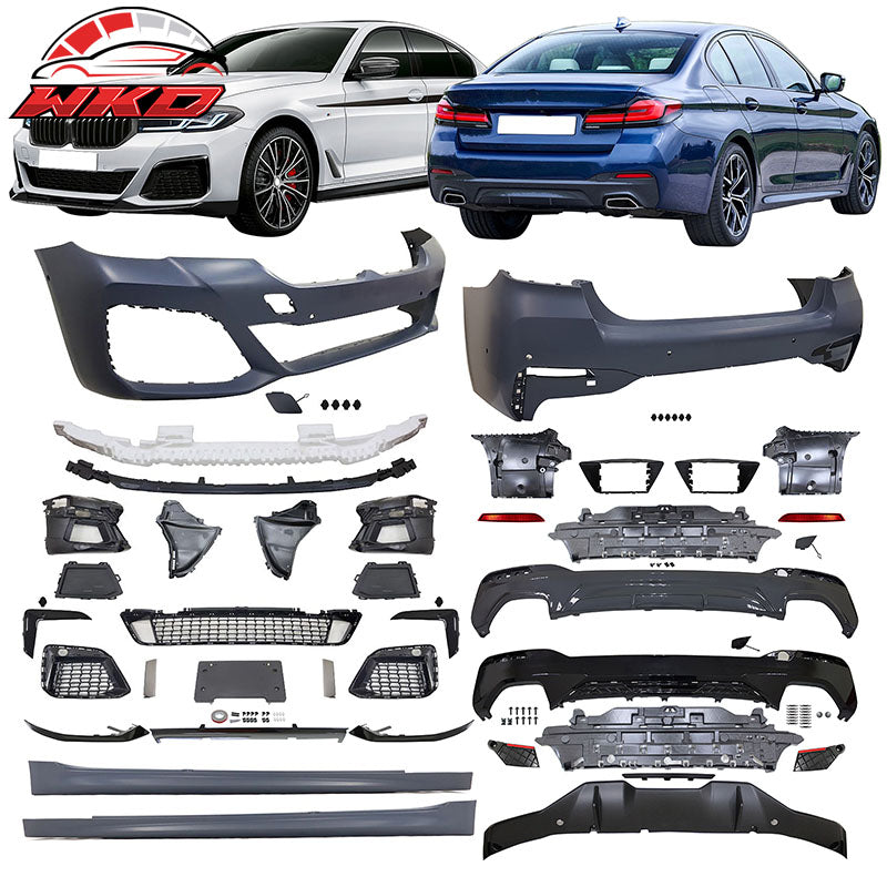 Fits 21-23 BMW G30 M Sport M-Tech Style Front Rear Side Bumper Kit Type 2 Lip