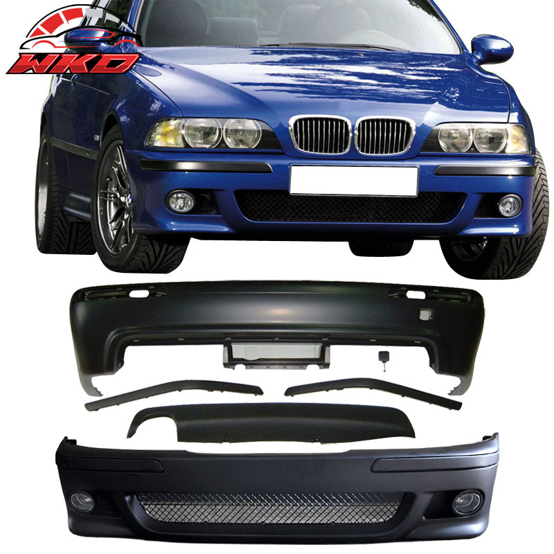 Fits 97-03 BMW E39 5-Series M5 Style Front Bumper w/ Fog Cover & Rear Bumper PP