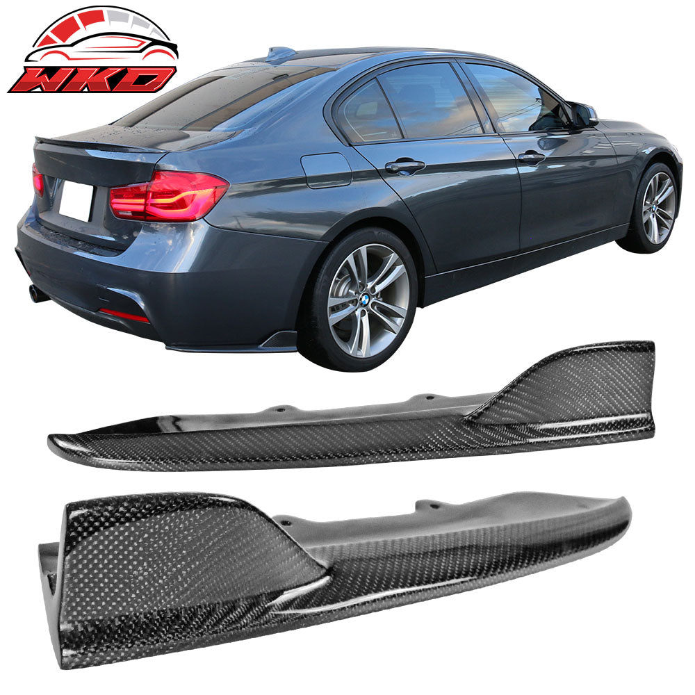 Fits 12-18 BMW F30 M-tech FD Style Rear Bumper Lip Side Apron Matte Carbon Fiber