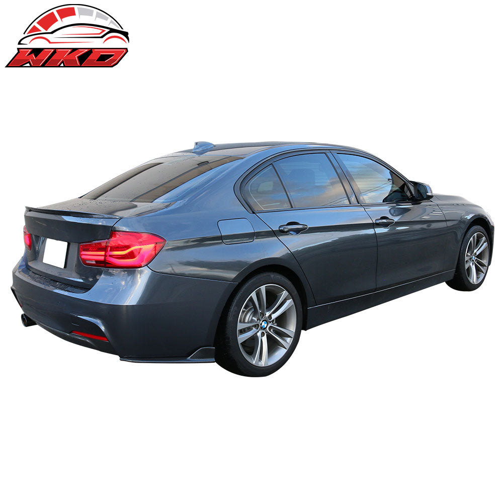 Fits 12-18 BMW F30 M-tech FD Style Rear Bumper Lip Side Apron Matte Carbon Fiber