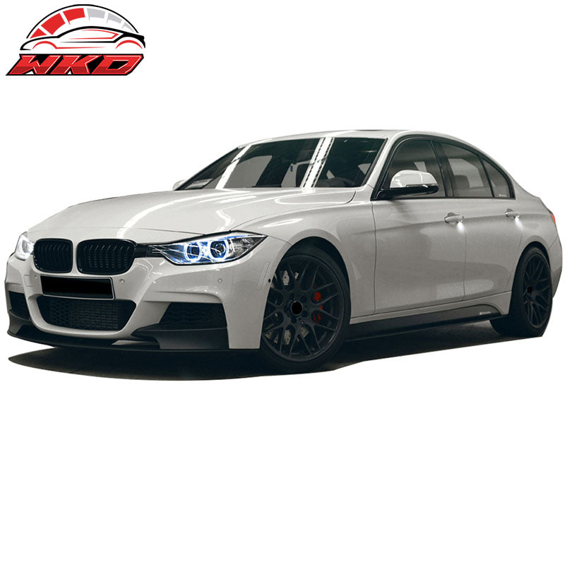 Fits 12-18 BMW F30 3-Series Side Skirts Rocker Panel + Splitter Extension PP