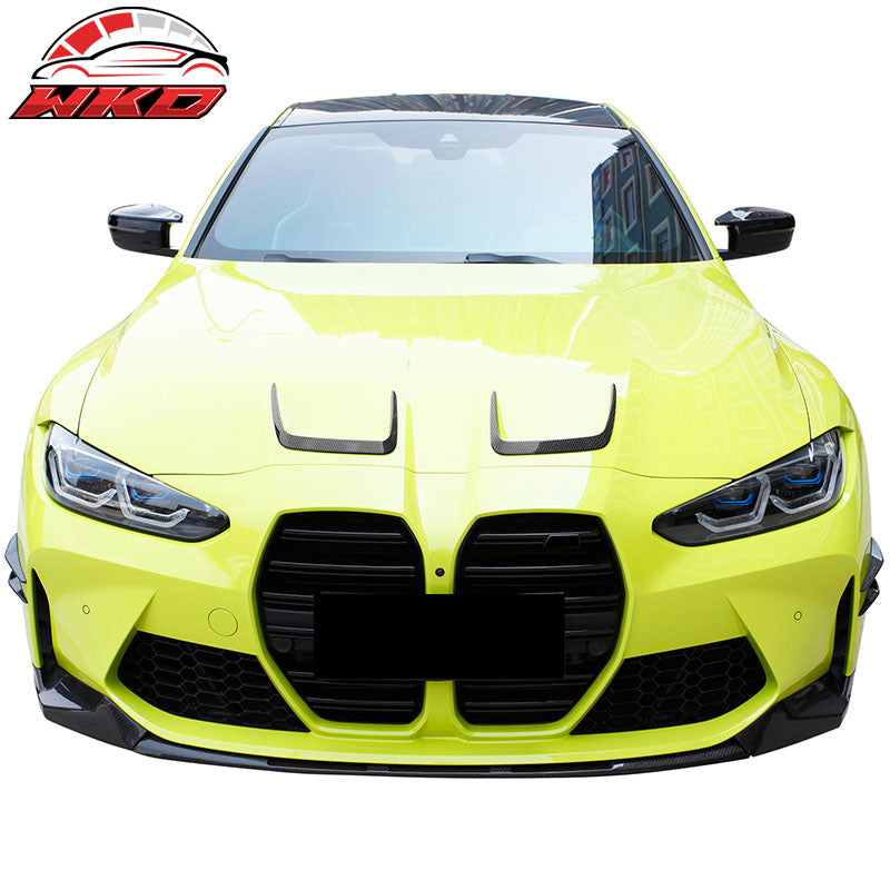 Dry Carbon Fiber Fits 21-23 G80 M3 G82 G83 M4 X Style 2PC Front Hood Vent Scoops