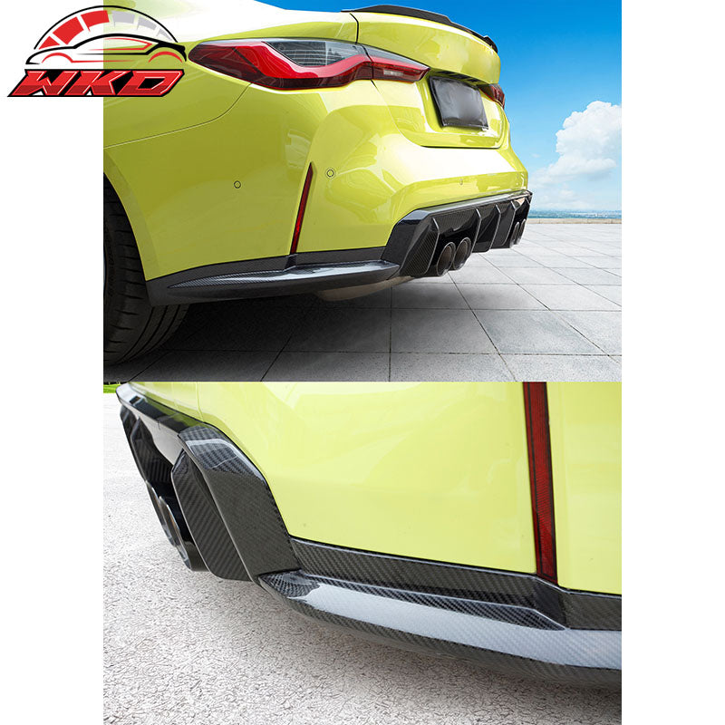 Fits 21-23 BMW G82 G83 M4 MP Style Rear Bumper Apron Diffuser Carbon Fiber 2PC