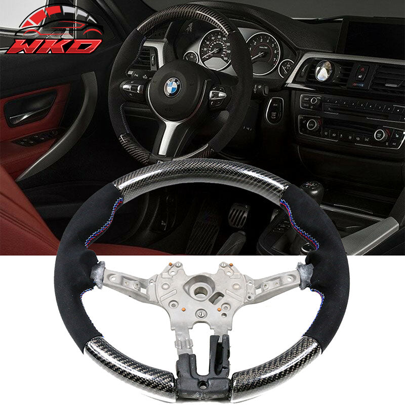 Fits 15-21 BMW F80 F82 Steering Wheel Matte CF + Alcantara Cover M Stitching